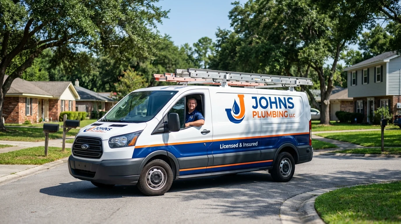 Johns Plumbing LLC service van in Princeton, NJ